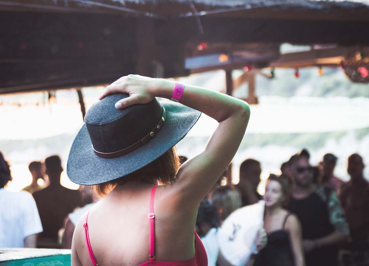 hat woman wearing black fedora hat woman