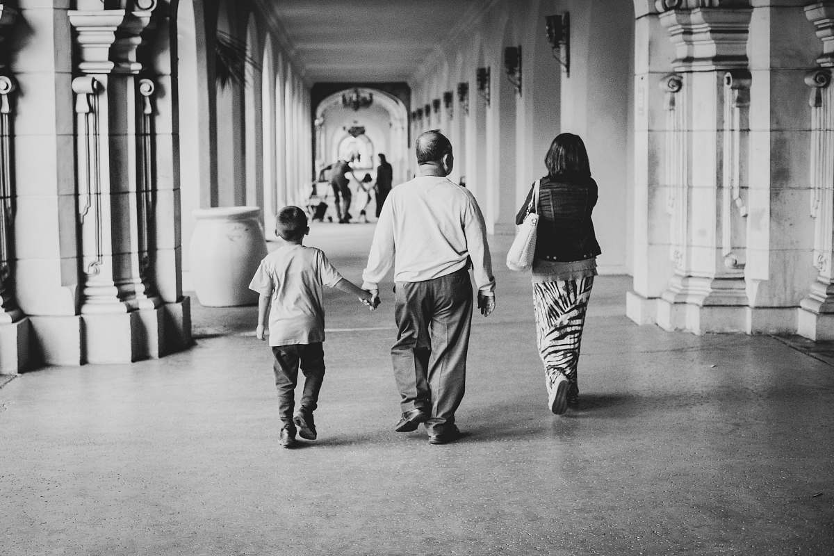 human greyscale photography of people walking black-and-white
