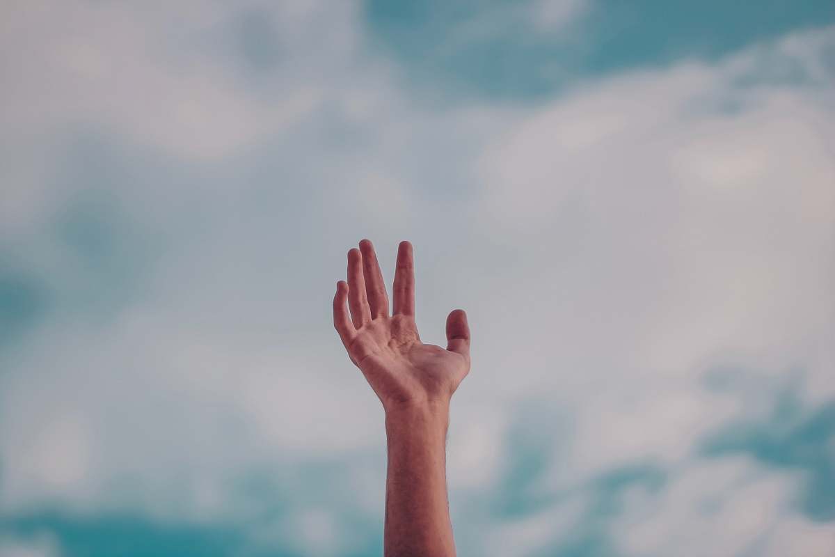 hand person hands reading sky finger
