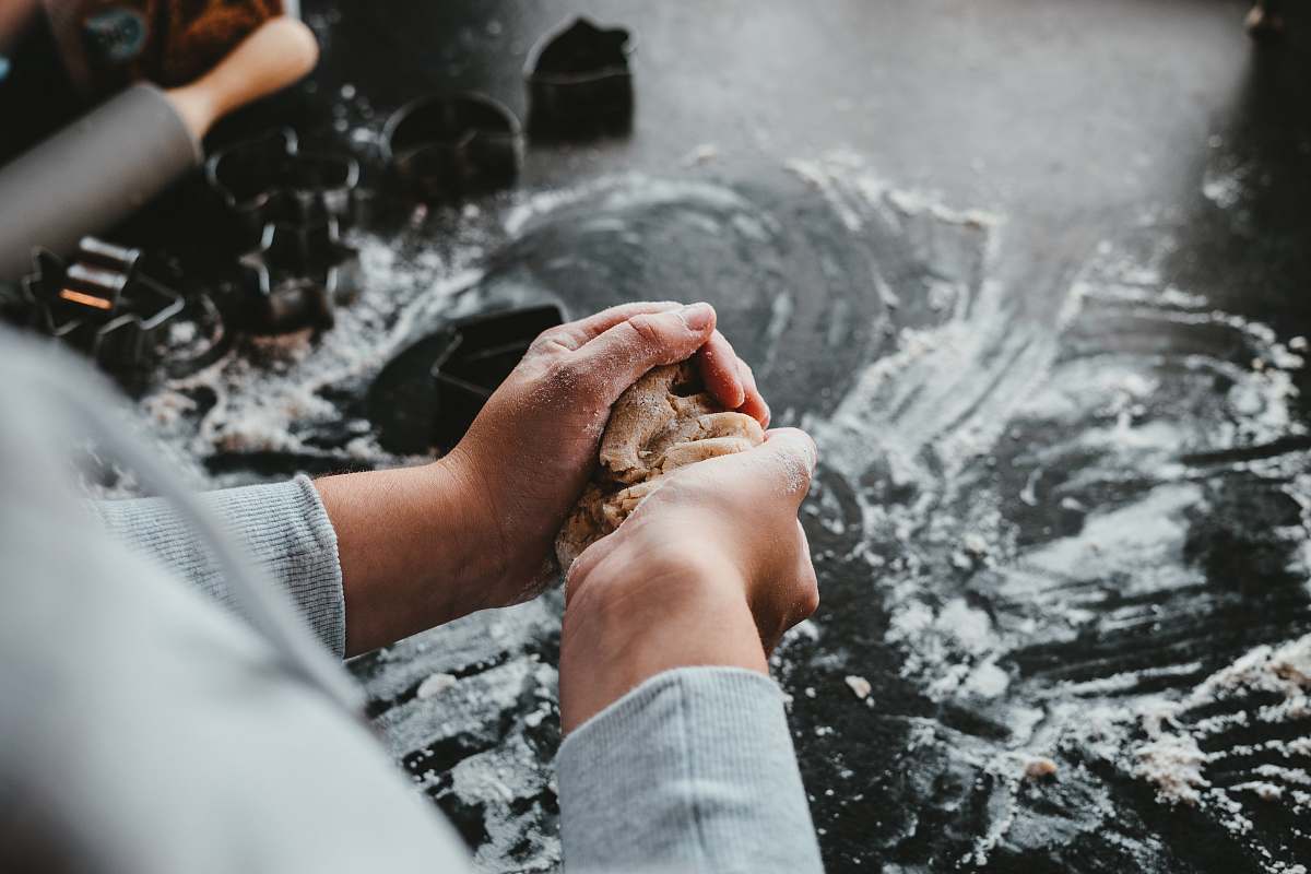 human person molding clay hand