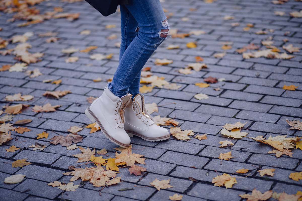 denim person wearing work boot jeans