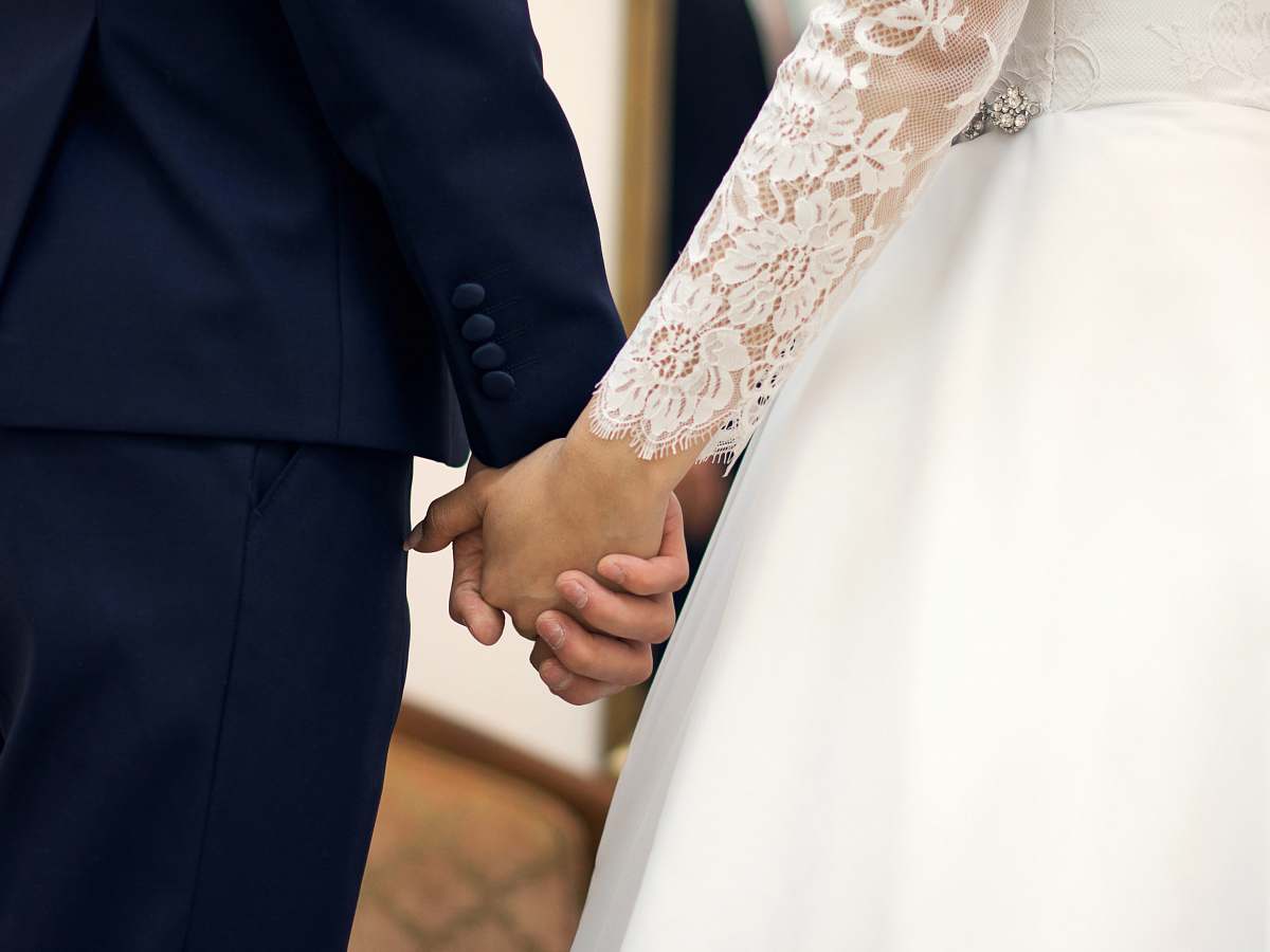 human wedding couple hand