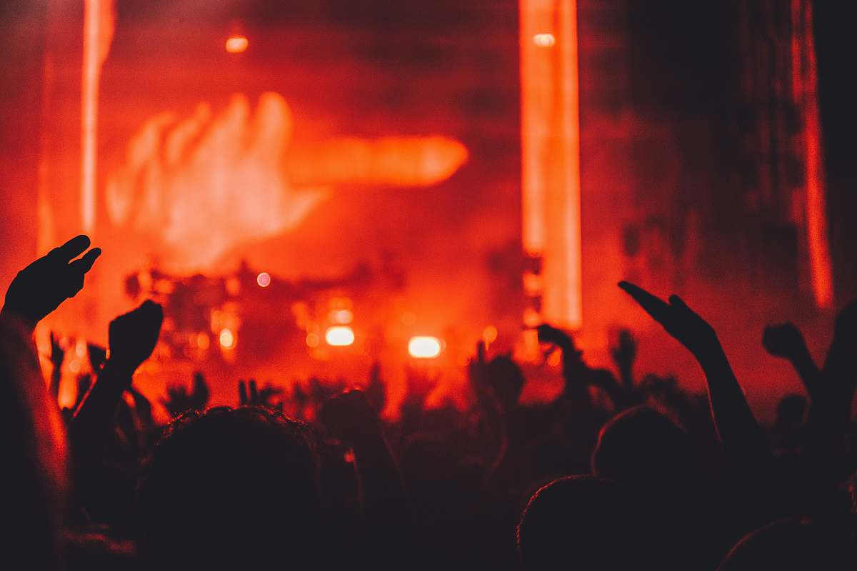 music silhouette photo of people watching concert audience