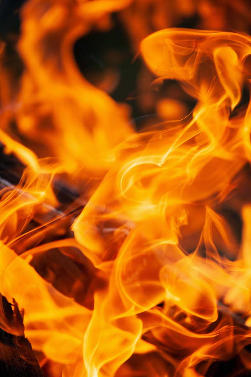 flame burning wood bonfire