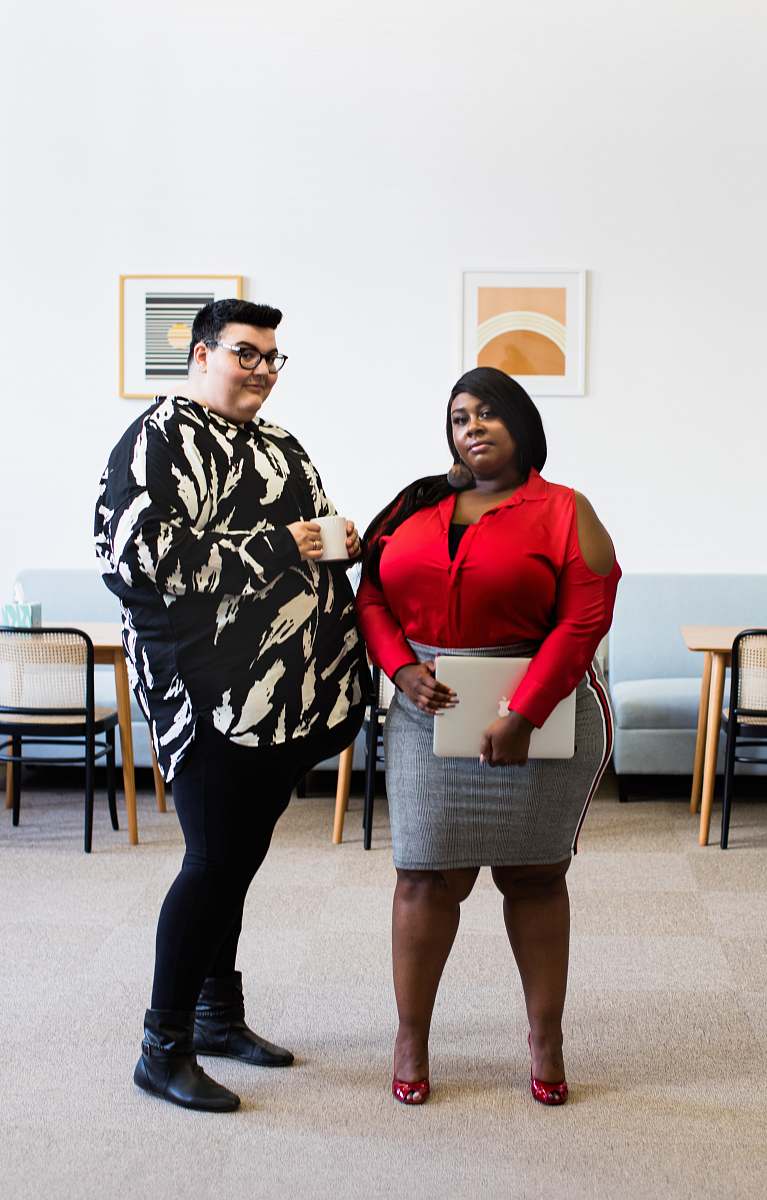 clothing man standing beside woman person