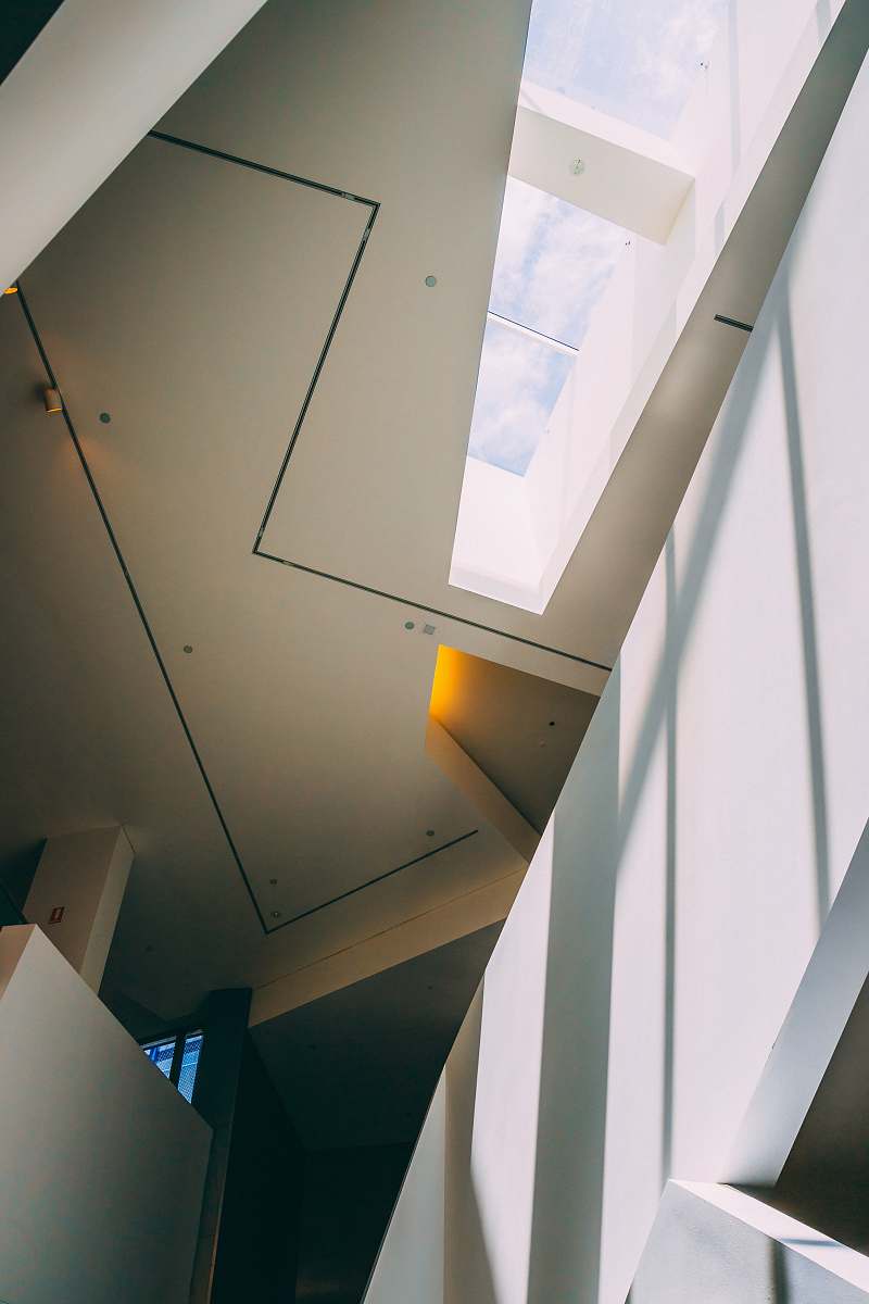 building architectural photography of white building window