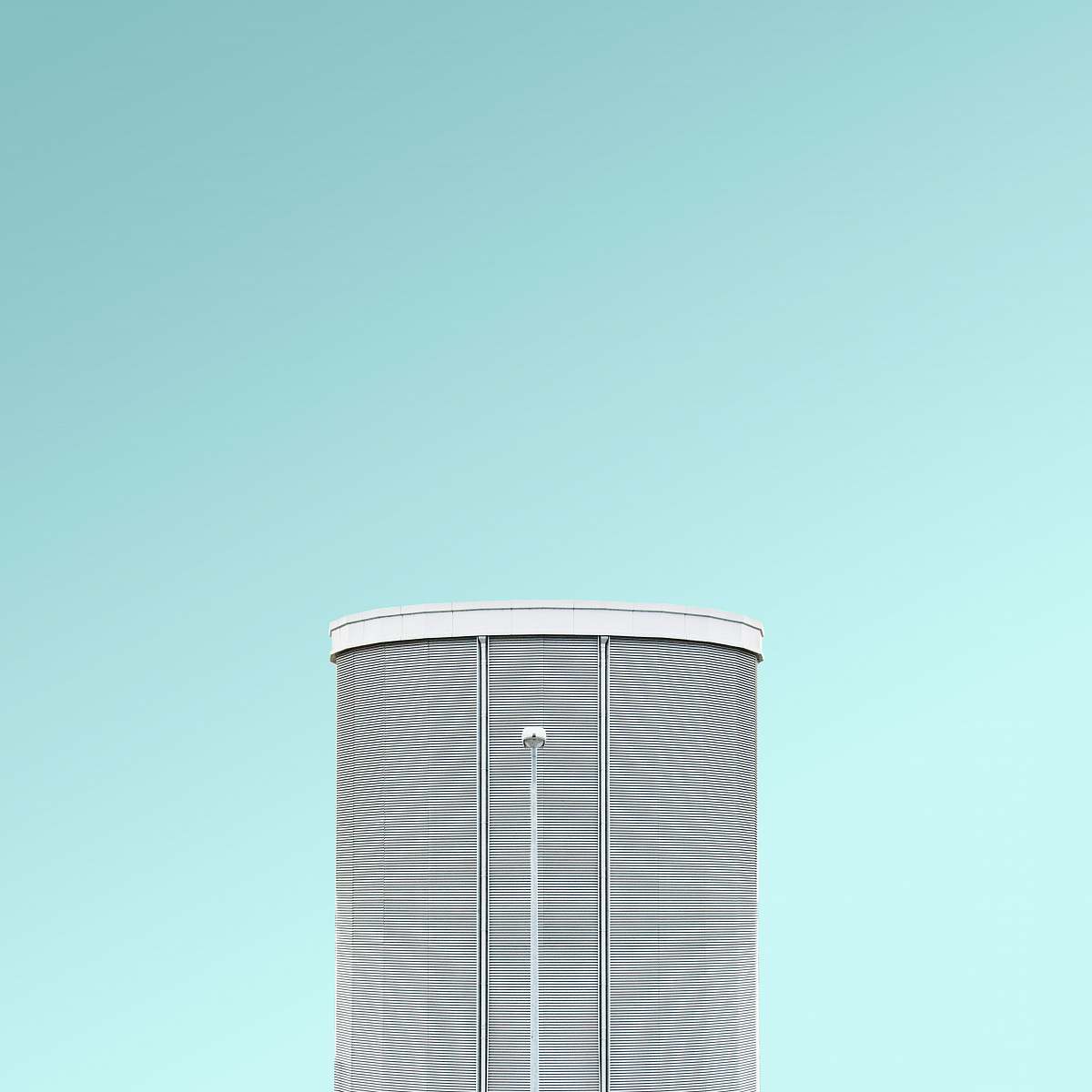 building gray high-rise building blue