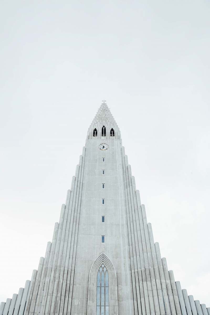 iceland grey concrete cathedral skyscraper
