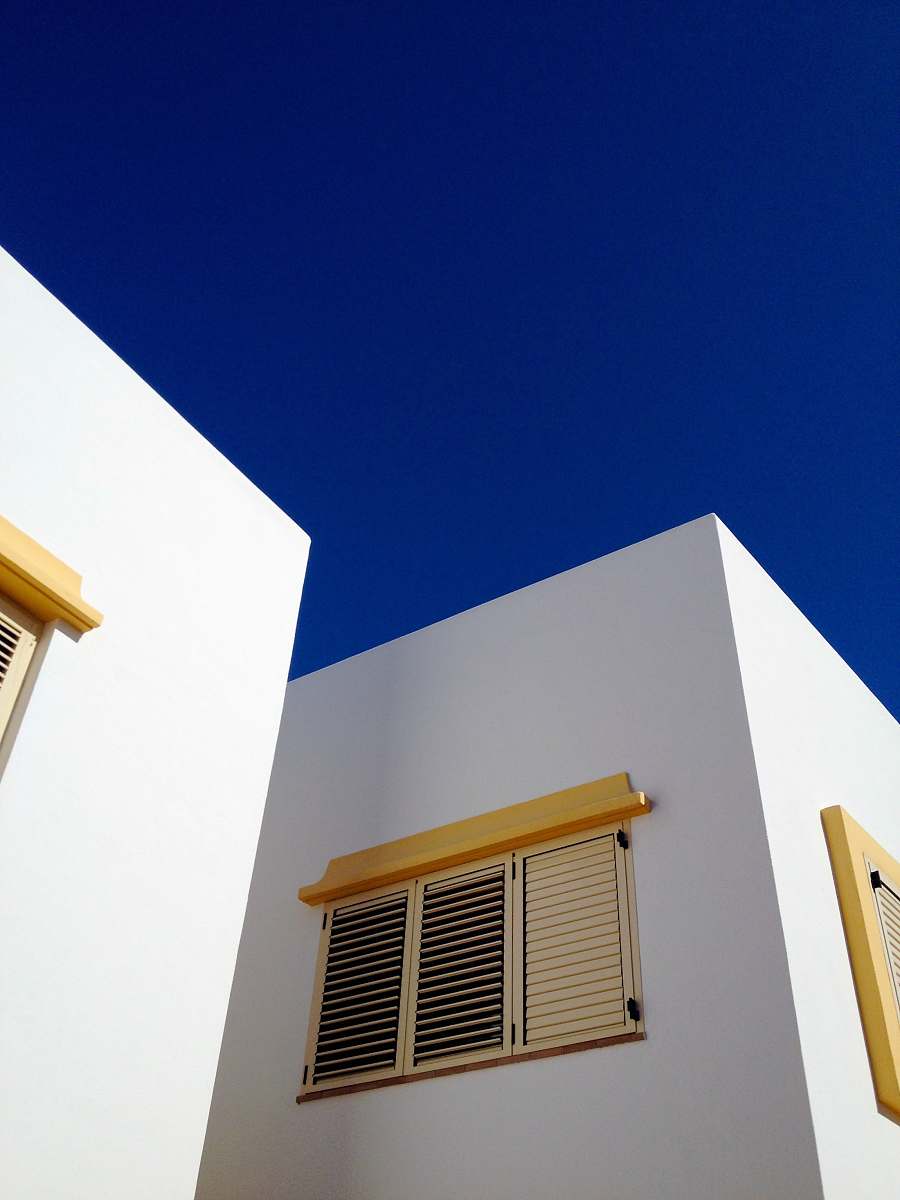 building low angle photography of brown louver window blue