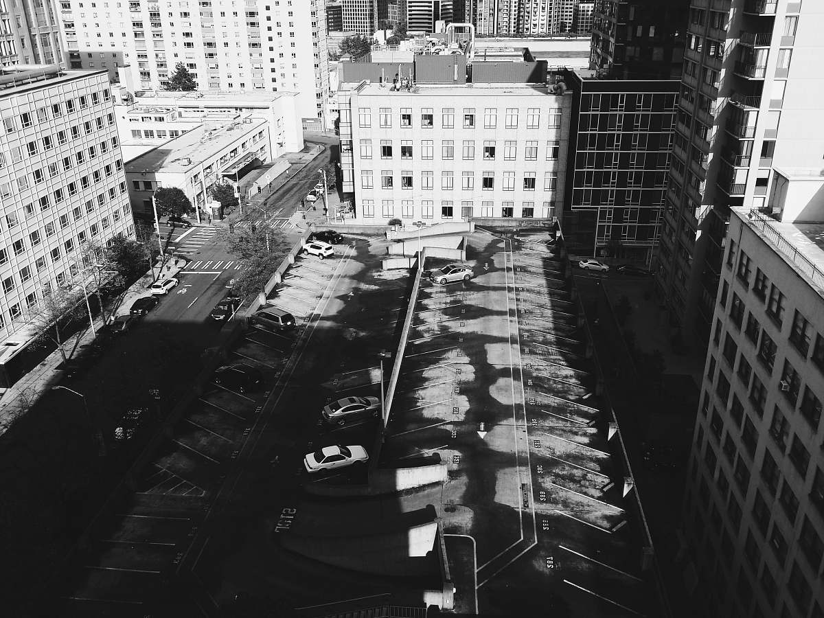 road aerial photo of buildings building