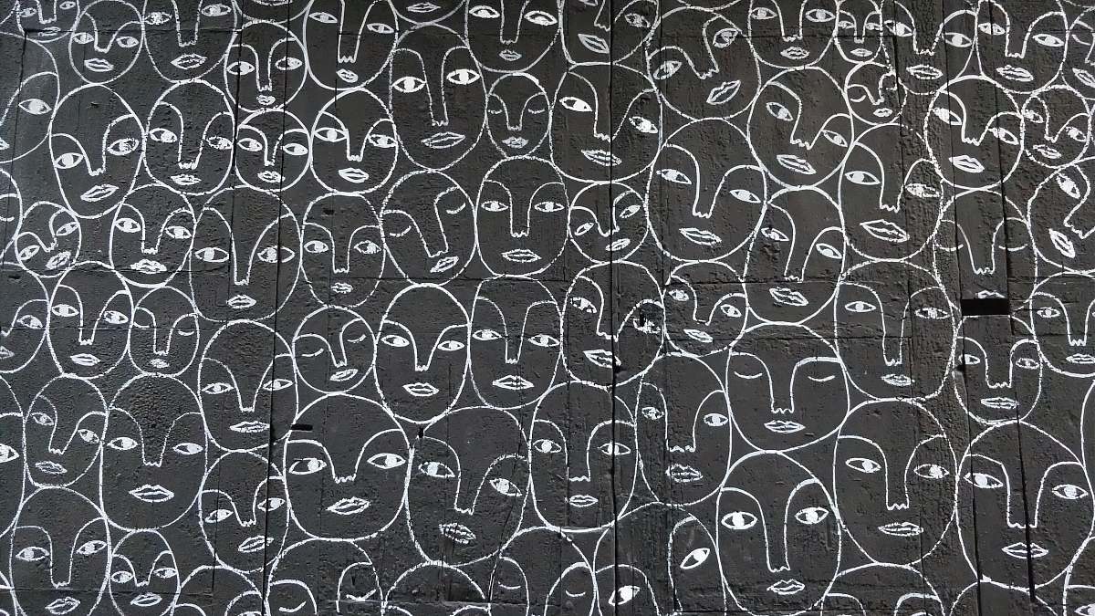 grey black and white abstract painting pattern