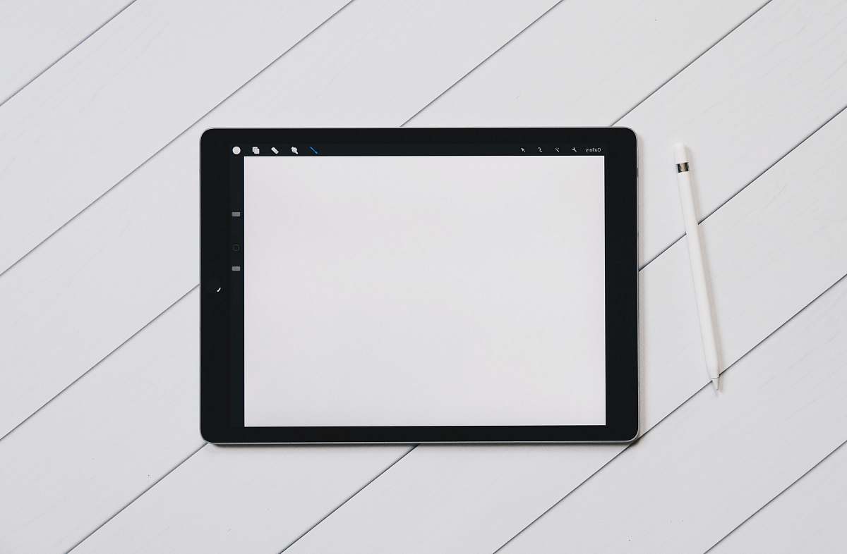 black black drawing tab on white table blank