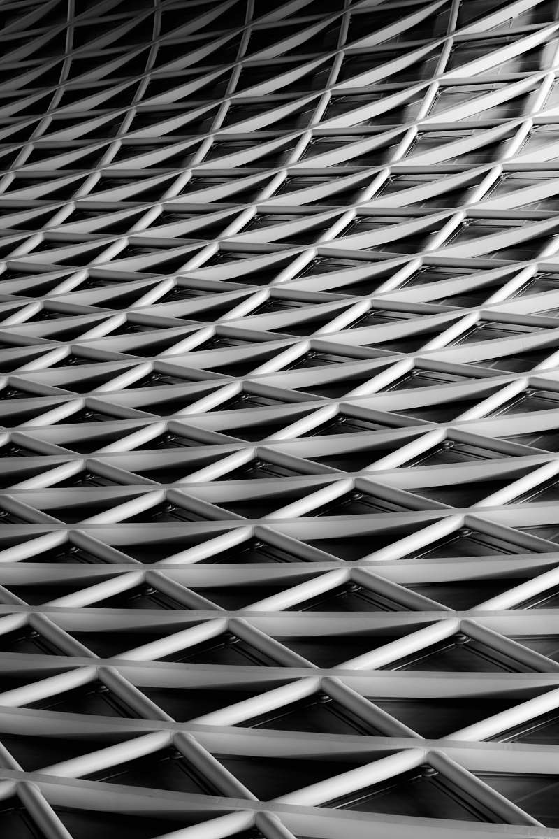 architecture close-up photo of white metal frame london king's cross