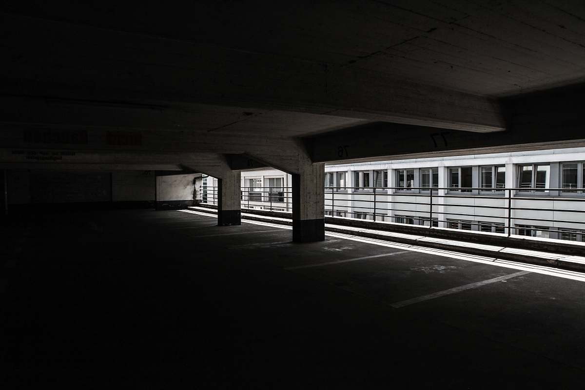 grey empty parking space carpark
