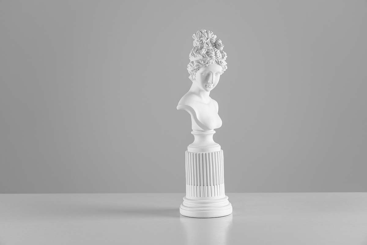 statue female head bust art