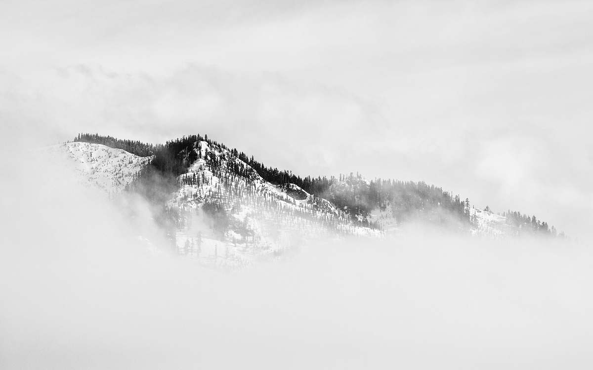 mountain fog covered snow covered mountain nature