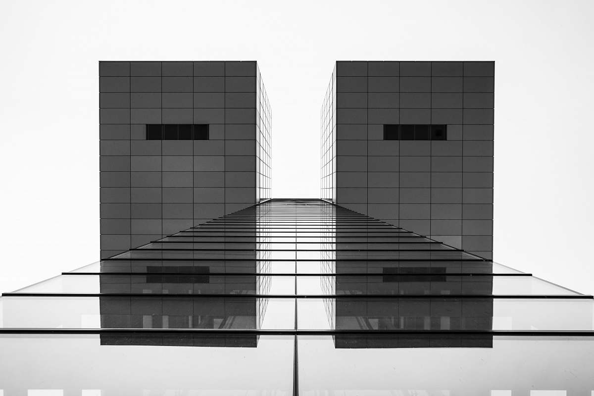 architecture gray scale photo of building building