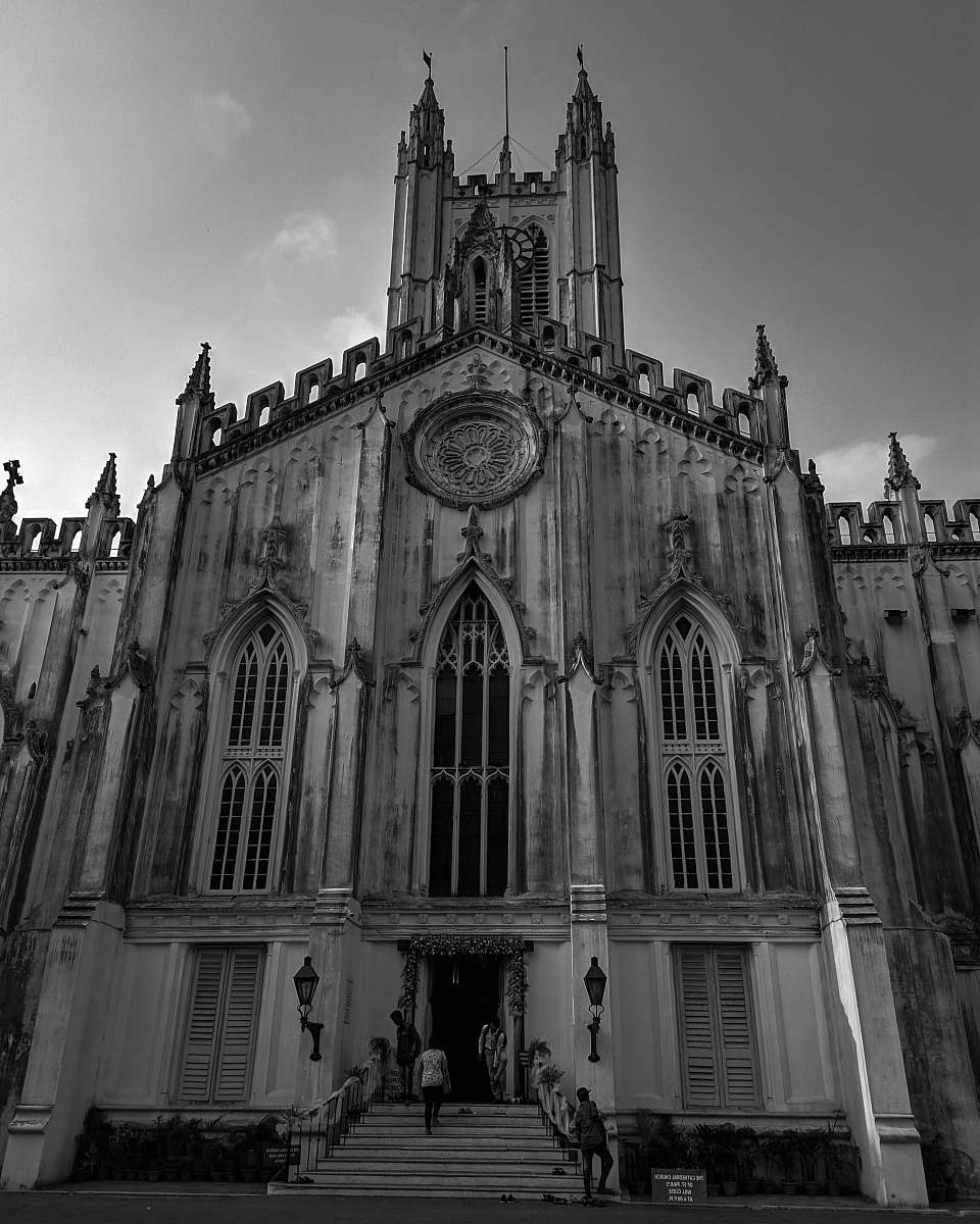 architecture grayscale photo of a church building