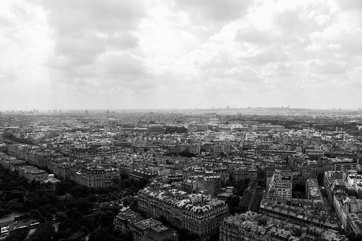 city grayscale photo of building building