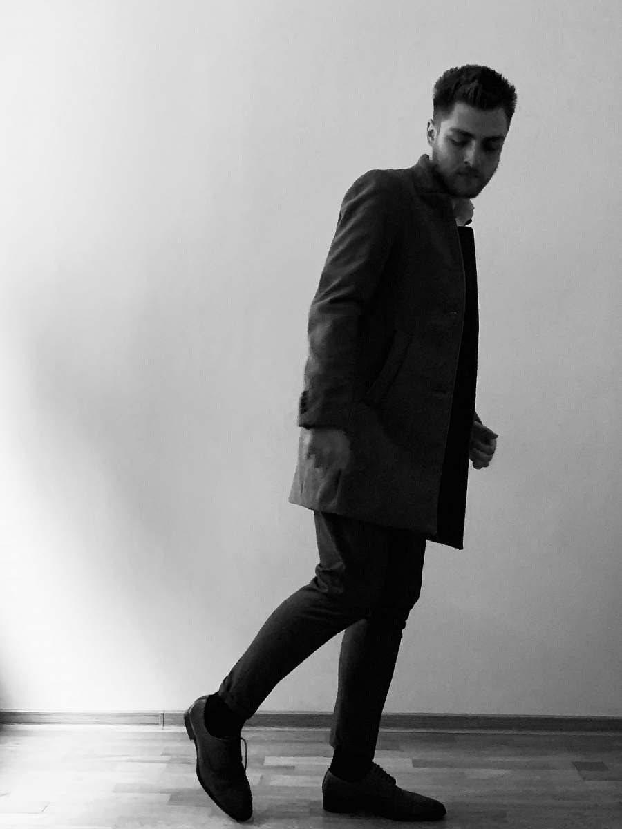 apparel grayscale photo of man clothing