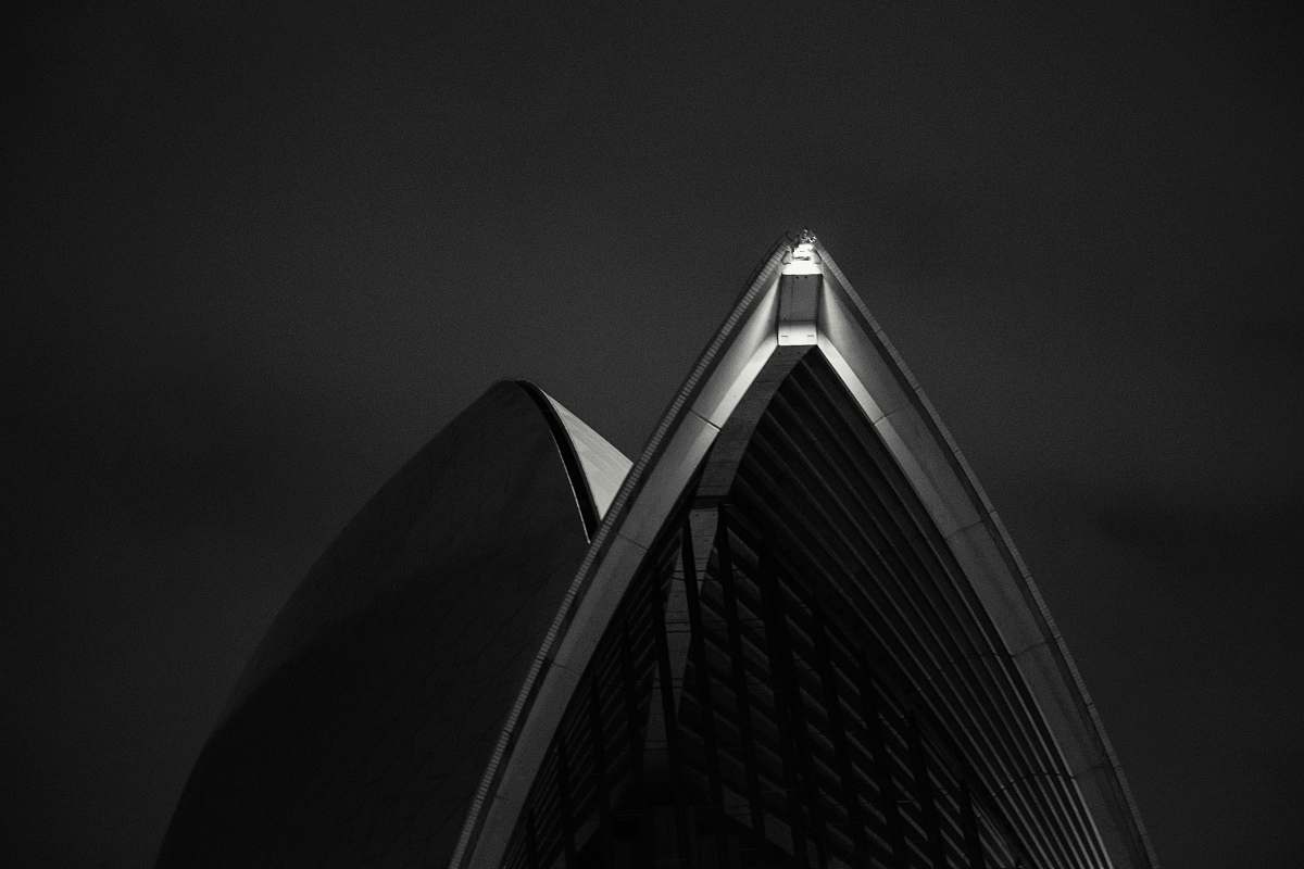 building grayscale photo of white building sydney
