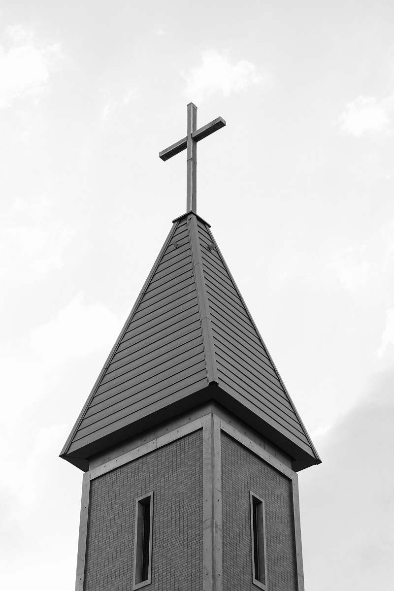architecture grayscale photography of church building