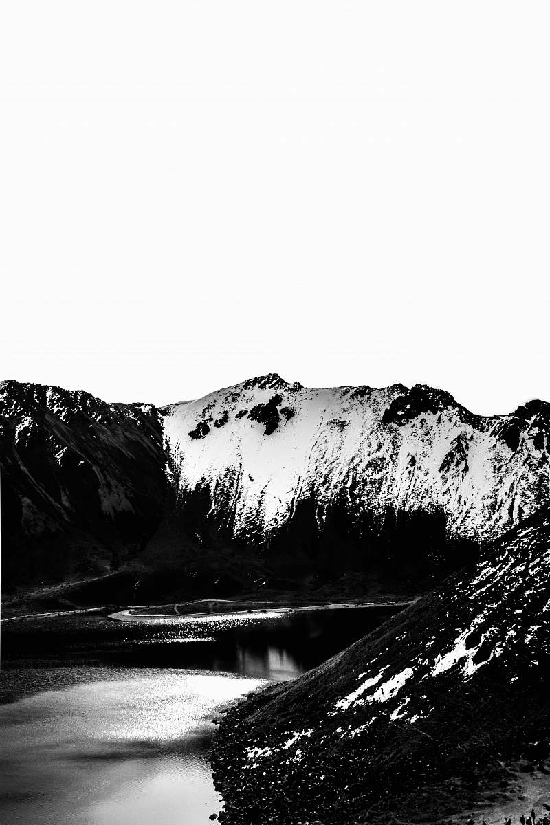 mountain grayscale photography of mountain nature