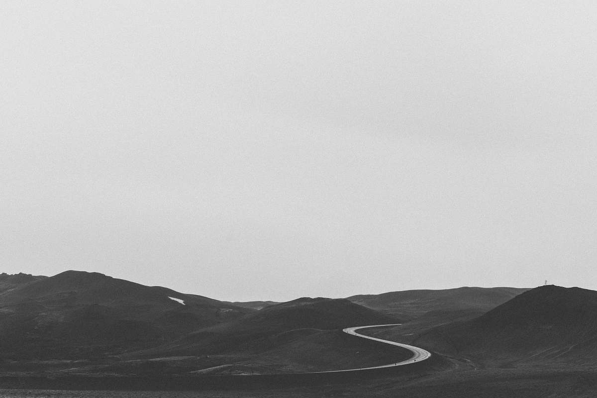 grey grayscale photography of mountains landscape