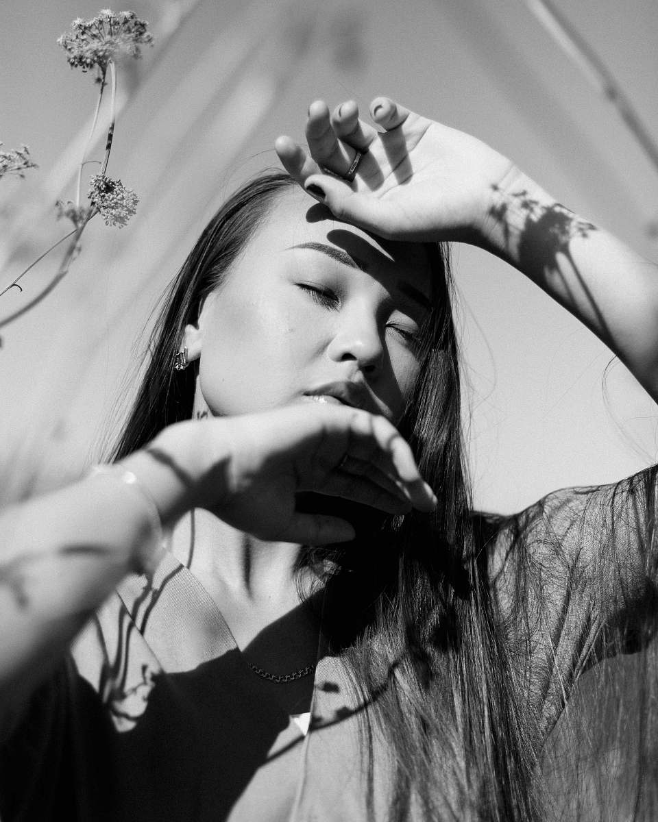 skin grayscale photography of woman finger