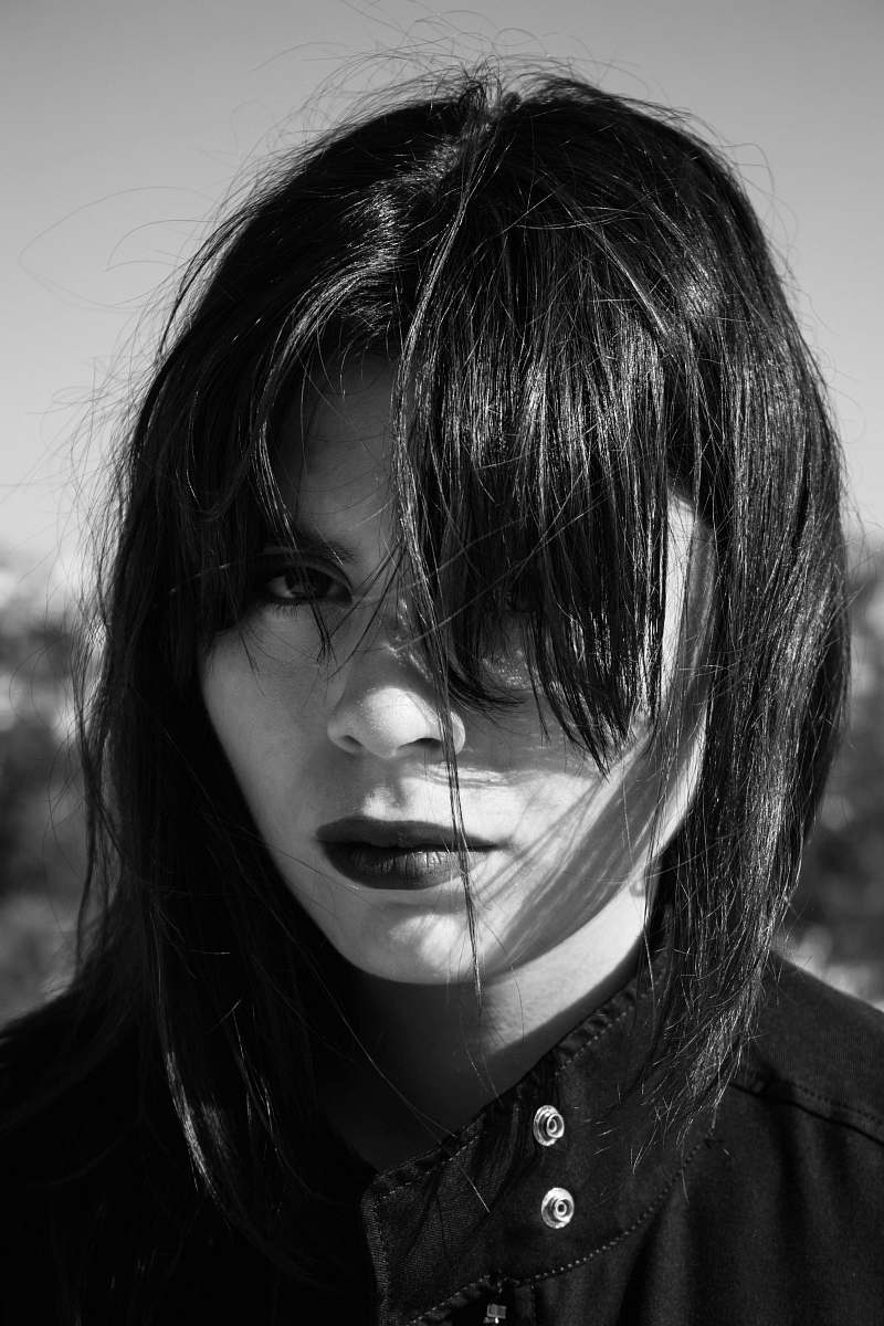 human grayscale photography of woman's facef face