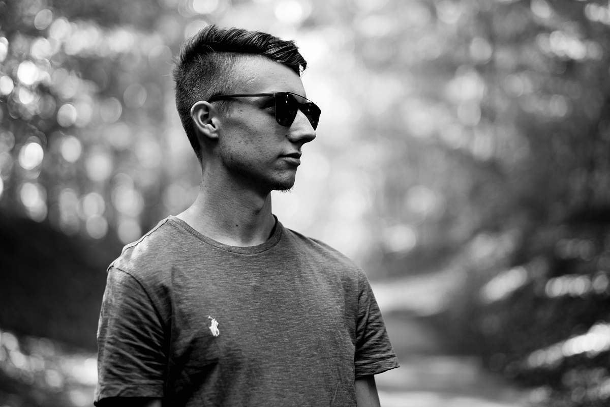 human greyscale photography of man person