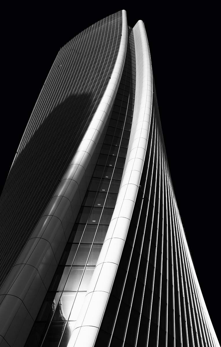architecture high-rise curtained wall building grayscale photography skyscraper
