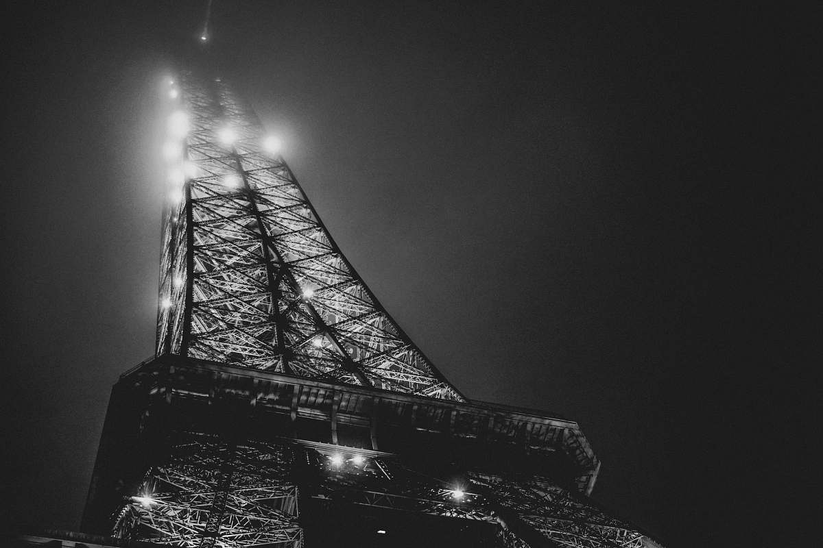 architecture low angle photography of Eiffel Tower lighting