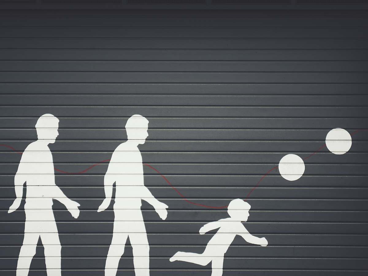 cologne man and toddler sketch on wall germany