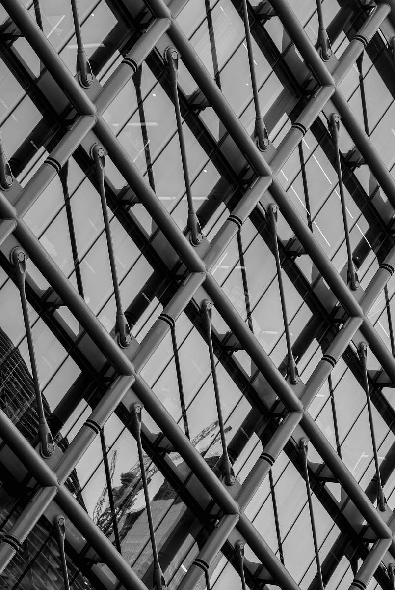 building metal framed glass building office building
