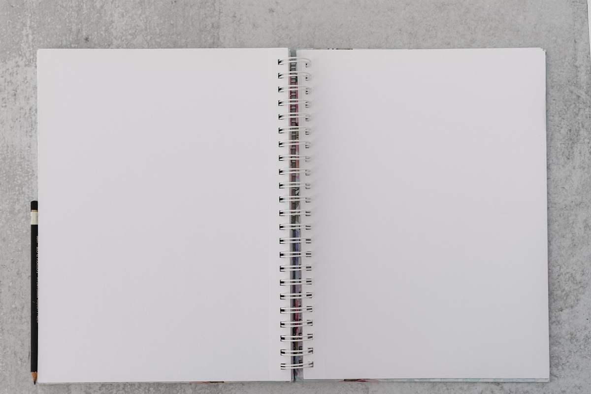 grey opened notebook text