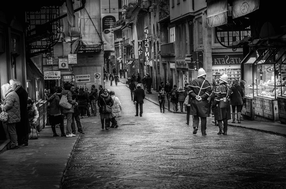 human people walking along road person