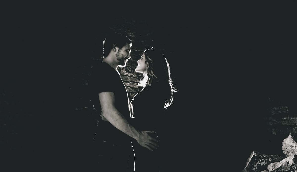 person photo of man and woman facing each other human
