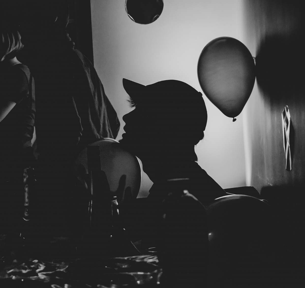 balloon silhouette of man ball