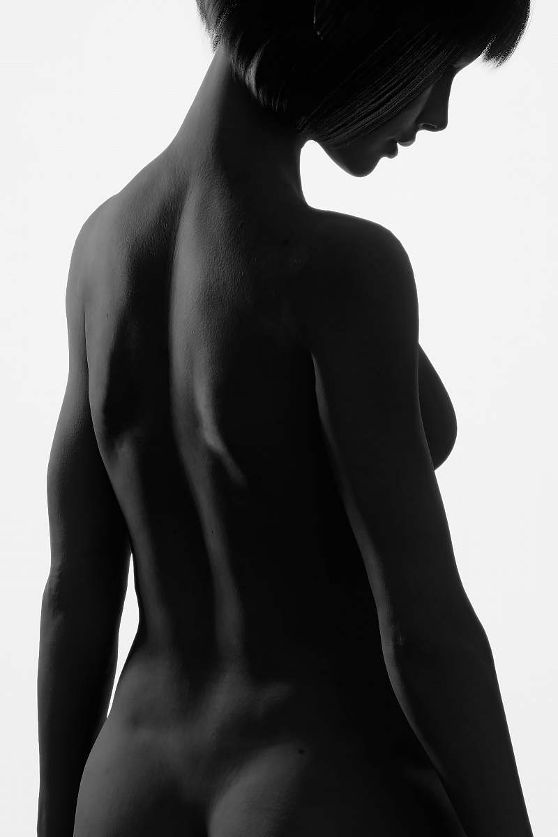human silhouette of naked woman back
