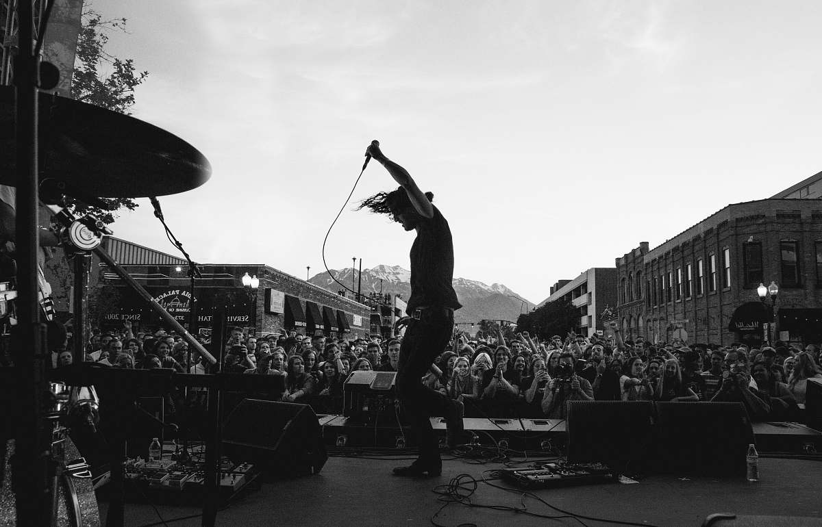 person silhouette of singing man human
