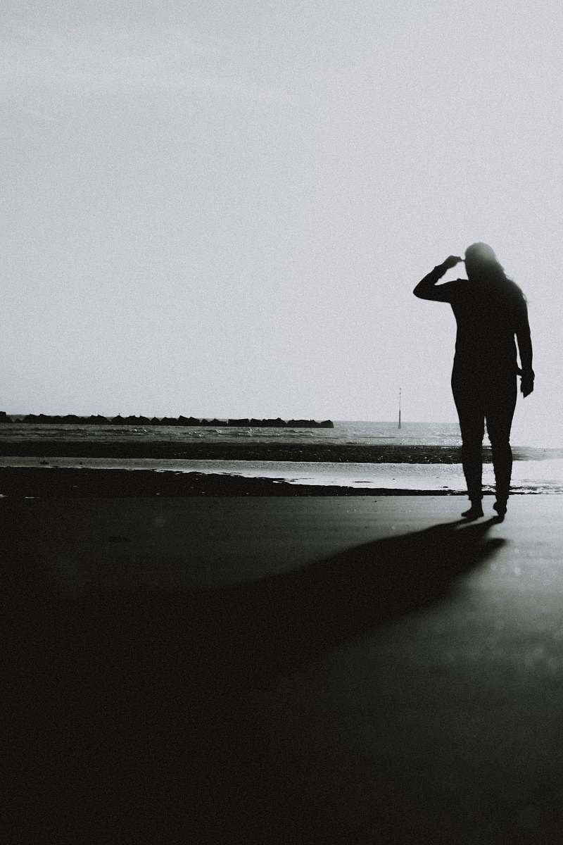 human silhouette photography of person standing person