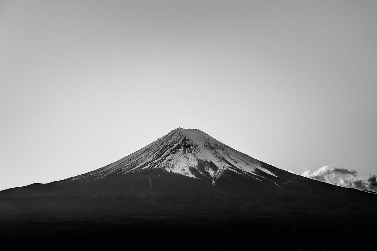 mountain snow covered top mountain on grayscale photo nature