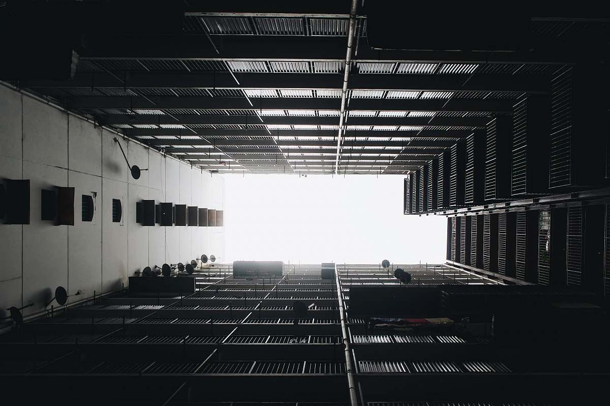 corridor white concrete building kuala lumpur