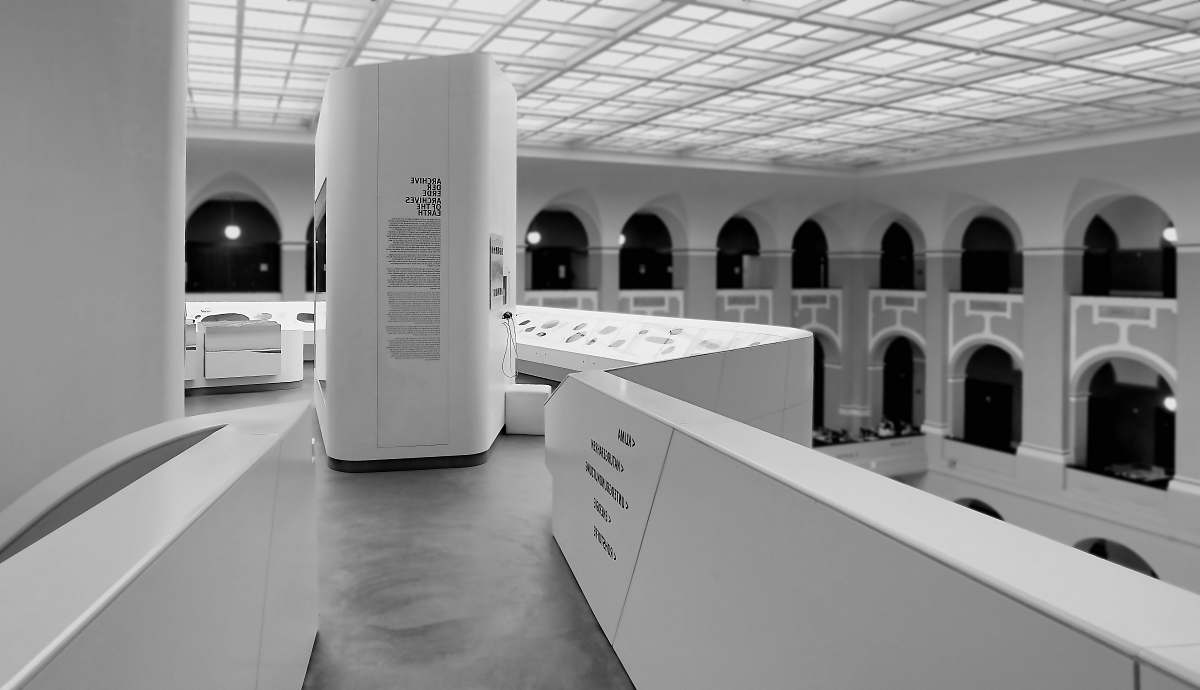 building white machine on gray surface architecture