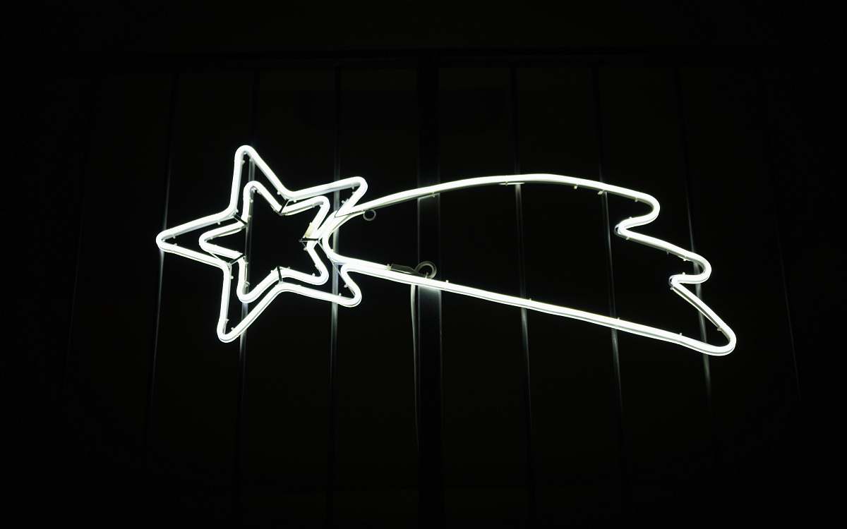 milan white star neon signage italy