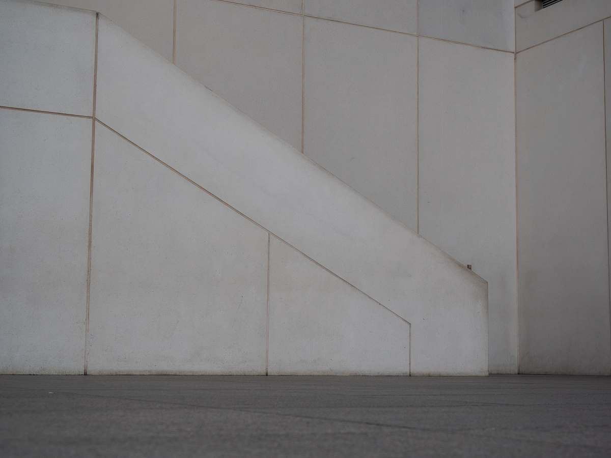grey white wall paint banister