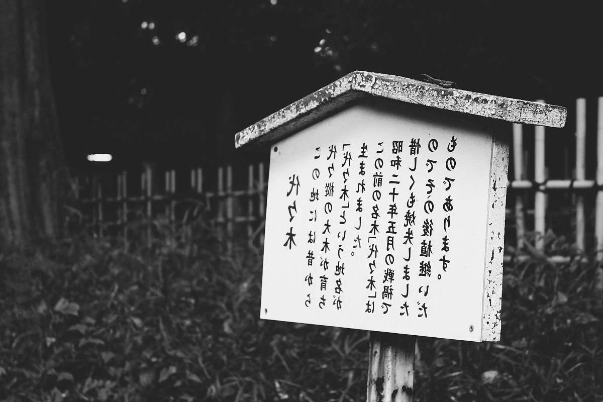 text whute wooden signage tokyo