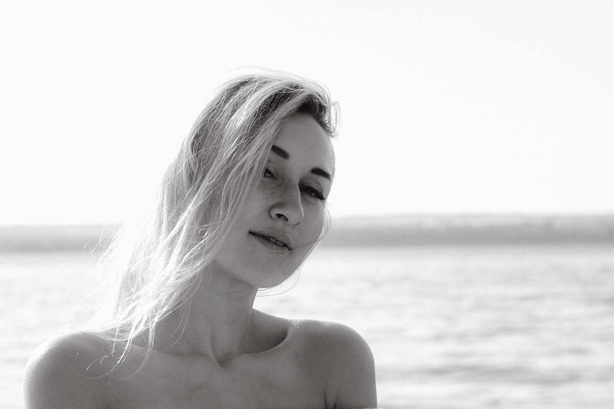 human woman near ocean person