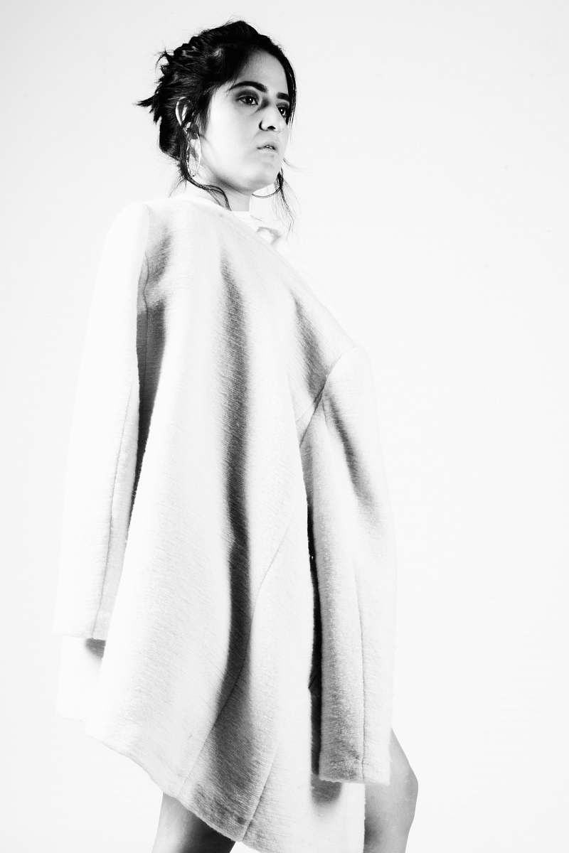apparel woman wearing white dress clothing